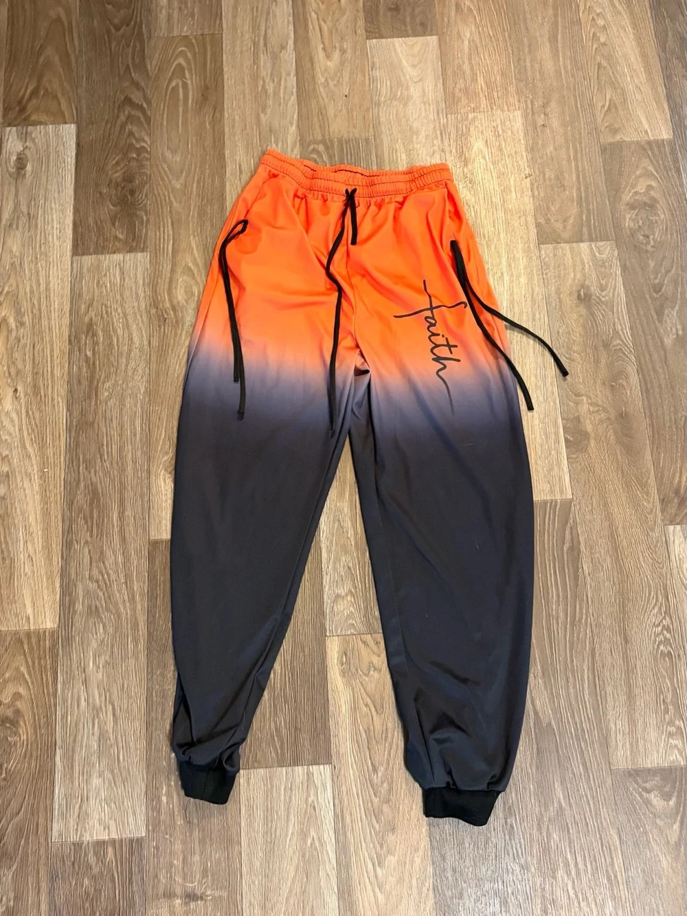 Faith Ombre Orange to Black Kids Jogger Pants